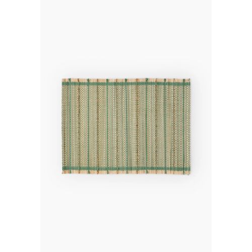 Set De Table Bambou Rayé, 33x44 Cm Vert