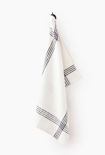 Torchon À Bandes, 50x70cm, Coton Ecru