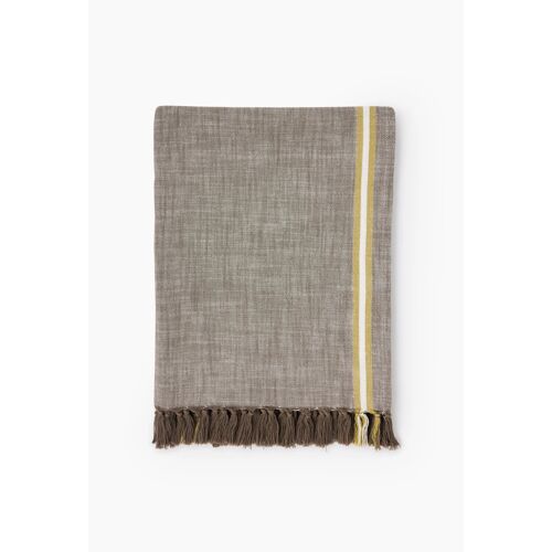 Fouta Chinée À Franges, 100x180cm, 100% Coton Bio Vert Foncé