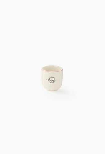 Tasse Finition Imprimée, 20cl Ecru
