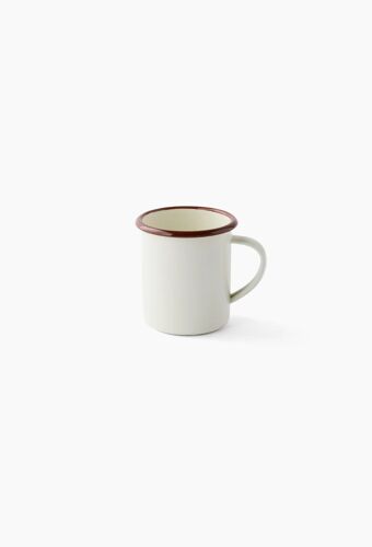 Tasse En Métal Émaillé, 35cl Ecru