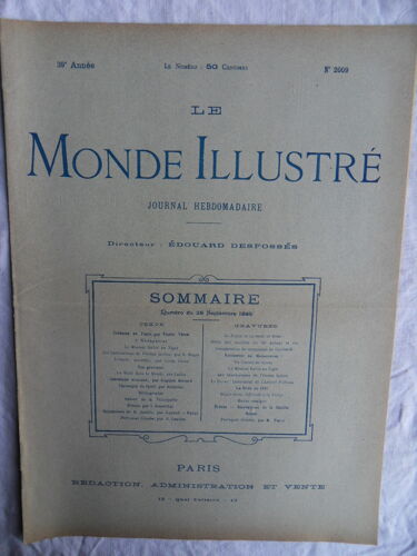 Le Monde Illustré N°2009 Du 28 Septembre 1895