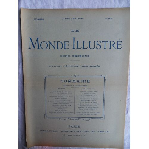Le Monde Illustré N°2019 Du 07 Décembre 1895