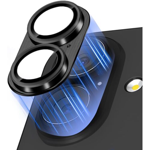 KALANKA-Caméra Arrière Protecteur pour iPhone 17, Verre Trempé Caméra Protecteur D'écran Alliage Aluminium, Protection Caméras pour iPhone 17 - Noir