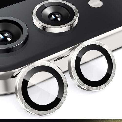 KALANKA-Protection Caméra pour Samsung Galaxy Z Flip 7, Verre Trempé 9H Ultra-Fin et Alliage d'Aluminium Aviation - Anti-Rayures Supérieur, et Compatible avec 99% des Coques, Argent