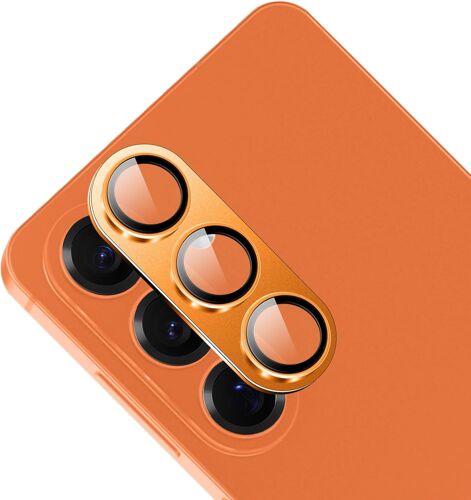 KALANKA-Caméra Protection pour Samsung Galaxy S26 5G/Samsung Galaxy S26+ 5G, 9H Verre Trempé Caméra Arrière Protecteur, Métal Alliage Aluminium Lentille Protection Objectif pour S26/S26 Plus - Orange