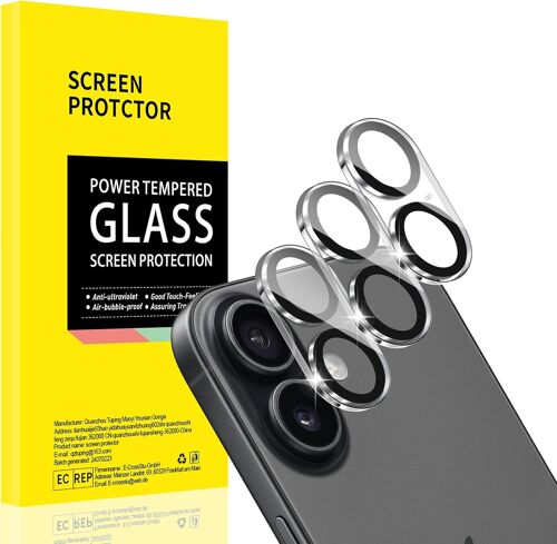 KALANKA-Lot de 3 protections d'objectif d'appareil photo en verre trempé pour iPhone 17, dureté 9H, surface HD transparente, résistante aux rayures et aux taches, sans bulles, installation facile