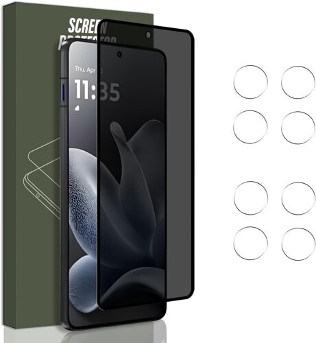 KALANKA-Verre Trempé Anti-espion pour Motorola Moto Edge 70, Contenir 1 Pièce Film Protection Ecran de Confidentialité et 2 Pièces Caméra Arrière Protecteur, Protection écran pour Moto Edge 70