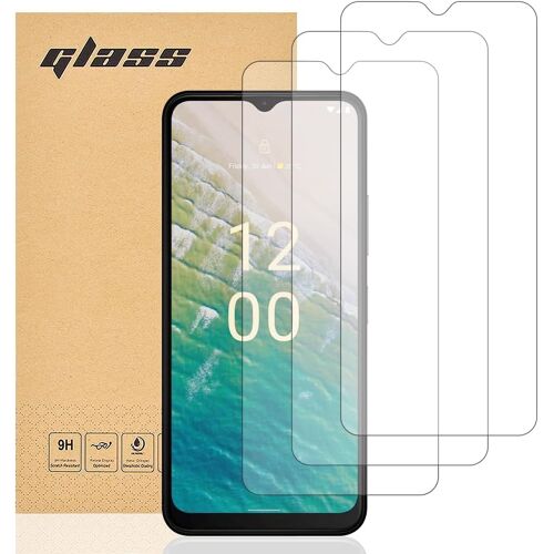KALANKA-Lot de 3 protections d'écran en verre trempé pour Nokia C32 - Facile à installer - Compatible avec les coques - Clarté cristalline - Bords arrondis confortables - Résistant aux chocs et aux