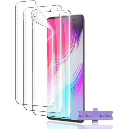 KALANKA-Protection Écran pour Samsung Galaxy S10 5G Verre Trempé, 3 Pièces HD Anti-Rayures Vitre Protection [3D Couverture Complète] TPU Souple Film Protecteur Compatible avec Samsung Galaxy S10 5G