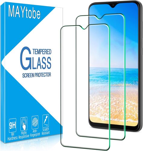 KALANKA-Lot de 2 films de protection d'écran en verre trempé pour Samsung Galaxy A50, A20, compatible avec les coques, dureté 9H, sans bulles, anti-rayures, 0,33 mm ultra transparent