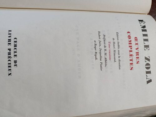 Oeuvres Complètes D'Emile Zola En 15 Tomes Imprimé En 1967 Et Établie Sous La Direction De Henri Mitterrand