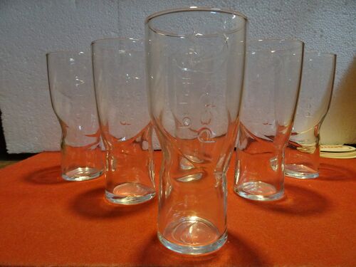 Lot 6 Verres Pepsi 37cl Modèle Moulé Officiel Et Neuf