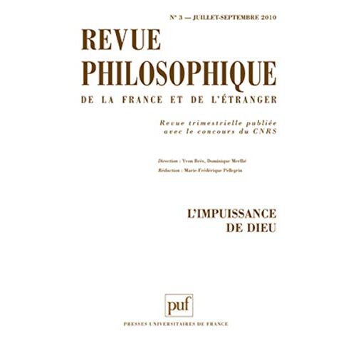 Revue Philosophique N.135 3 - L'impuissance De Dieu
