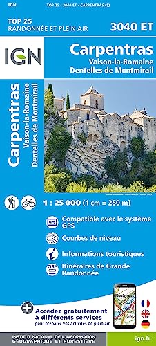 Carpentras Vaison La Romaine Dentelles De Montmirail 1:25 000