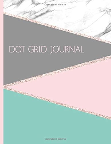 Dot Grid Journal: Pink Gray Teal Fractal Marble Geometric Notebook Dotted Grid: Cute Rose Gold Pink Bullet Point Sketchbook Planner Book