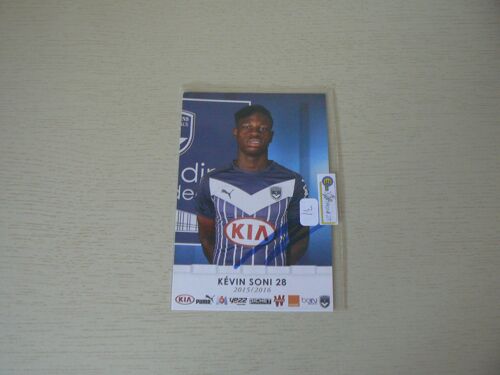 Carte Postale Dédicacée Kévin Soni Girondins De Bordeaux 2015/2016