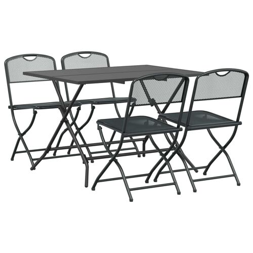 vidaXL Ensemble de meubles d'extérieur 5 pcs Anthracite Fer et Acier