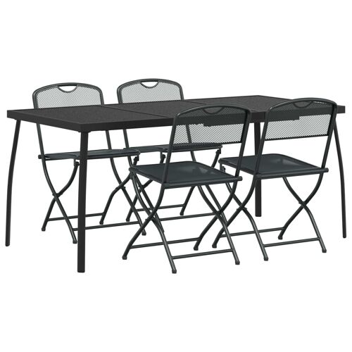 vidaXL Ensemble de meubles d'extérieur 5 pcs Anthracite Fer et Acier