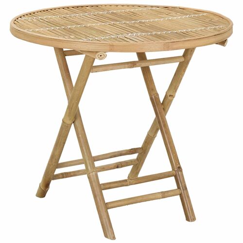 Vidaxl Table De Jardin Naturel 80 X 70 Cm Bambou