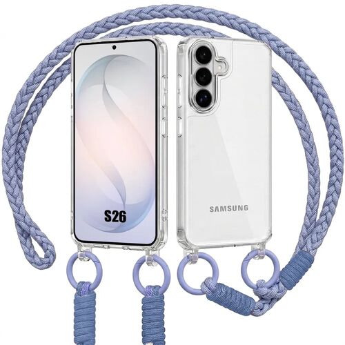 Coque pour Samsung Galaxy S26, Bumper Rigide Slim Antichoc Transparent avec Cordon Violet - E.F.Connection