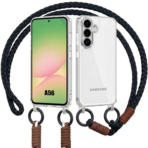 Coque pour Samsung Galaxy A56 5G, Antichoc Anti-Rayures Bumper Solide avec Cordon Noir - E.F.Connection