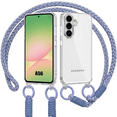 Coque pour Samsung Galaxy A56 5G, Protection Anti-Rayures Transparent avec Cordon Violet - E.F.Connection