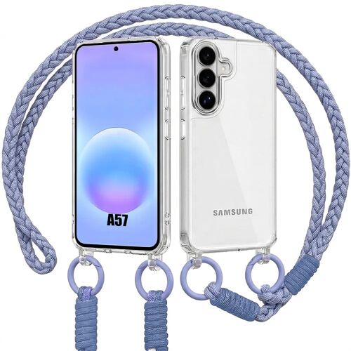 Coque pour Samsung Galaxy A57 5G, Rigide Antichoc Transparent Slim avec Cordon Violet - E.F.Connection