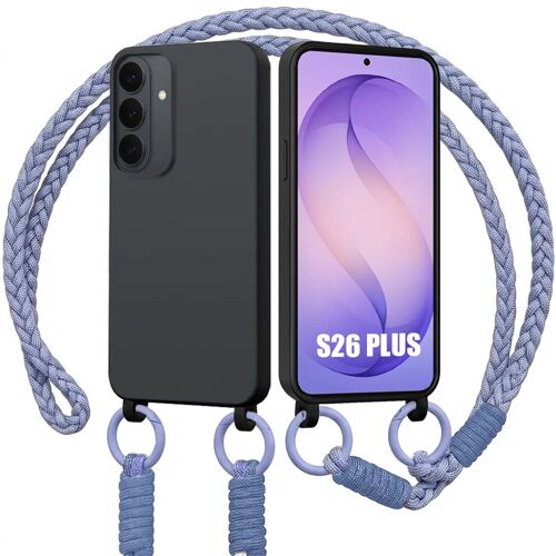 Coque pour Samsung Galaxy S26 Plus, Protection TPU Slim Anti-Rayures avec Bandoulière Violet - E.F.Connection