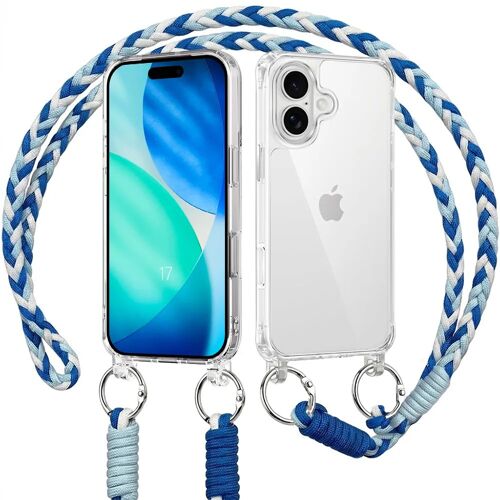 Coque pour iPhone 17, Protection Antichoc Anti-Rayures Bumper Solide avec Bandoulière Bleue - E.F.Connection