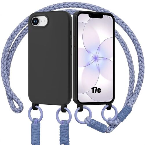 Coque pour iPhone 17e, Protection TPU Antichoc Souple Anti-Rayures avec Bandoulière Violet - E.F.Connection