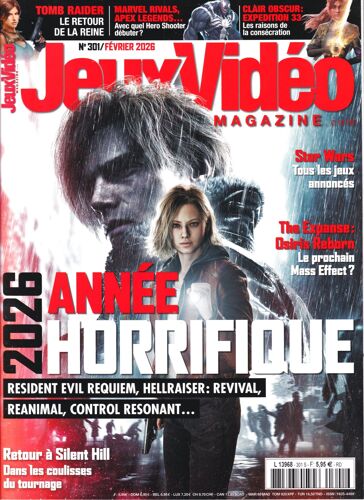 Jeux Vidéo Magazine - N°301 - Février 2026 - 2026 Année Horrifique : Resident Evil Requiem, Hellraiser : Revival, Reanimal, Control Resonant...