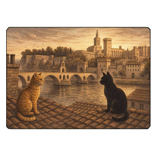 Planche À Découper En Verre Chats D'avignon 28,5 × 20 Cm