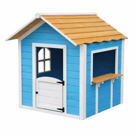 Maison De Jeu Enfant En Bois Ginger Home Avec Fenêtres Pour Jardin Extérieur, Cabane Enfant Bleue