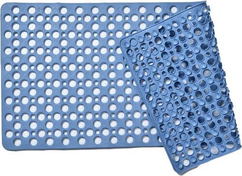 KALANKA-Tapis de Bain Antidérapant 40x88cm,Tapis de Douche Antidérapant avec 180 Ventouses,Tapis de Baignoire Antidérapant Long,Tapis de Bain Bebe sans BPA,Anti-moisissure&Lavable en Machine Tapis,Bl