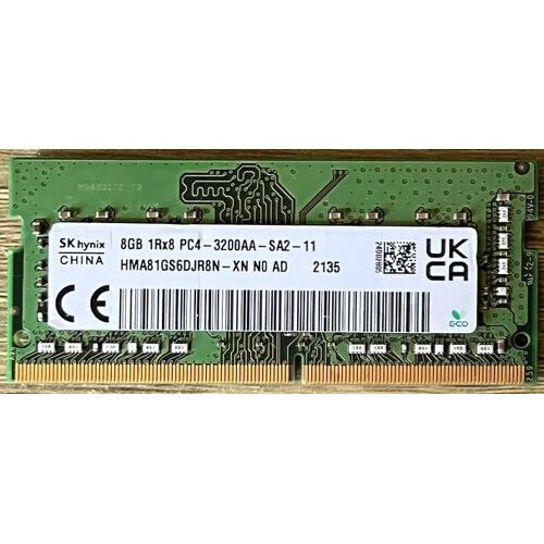 8GB RAM DDR4 SK Hynix HMA81GS6DJR8N PC4-25600 3200 MHz SODIMM CL22 1.2V 1Rx8 PC