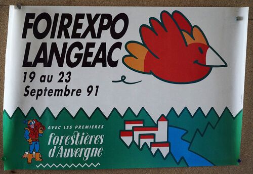 Affiche Publicitaire 60 X 40 Cm. Expo Langeac (43) De 1991.
