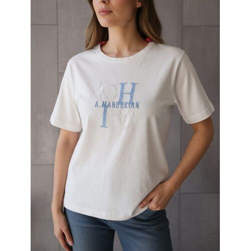 T Shirt Blanc Imprimé Taille 1 Alain Manoukian