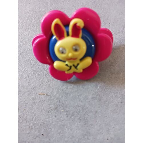 Barrette Fuchsia Avec Nounours Jaune Neuve