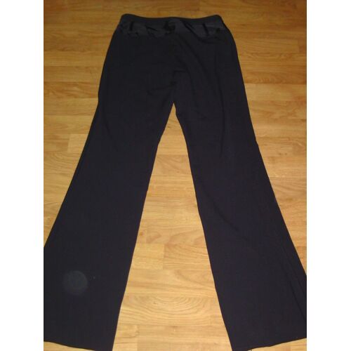 Pantalon Votre Nom Noir Soirée Empiècements Satin 36 Tbe