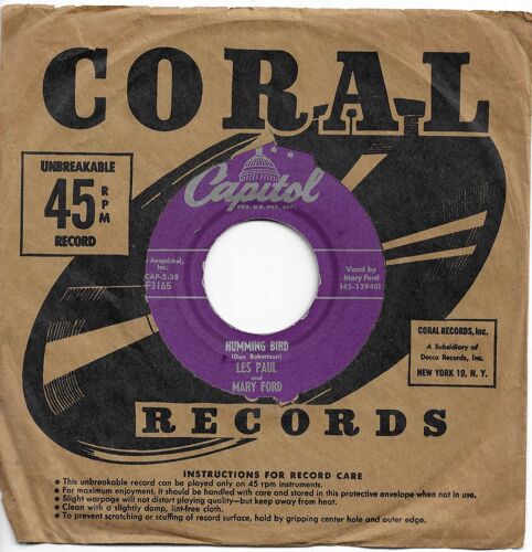 Les Paul And Mary Ford : Humming Bird (Don Robertson) 2:38 / Goodbye, My Love (Capeland, Corb, Greene) 2:51