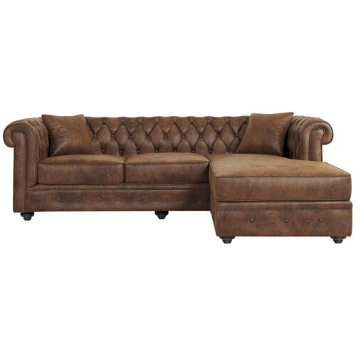 Vente-unique TOLEDO Canapé d'angle 4 siège(s) Marron