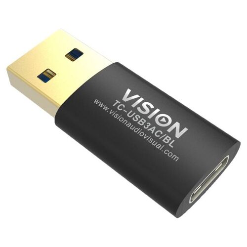 Vision Professional - Adaptateur USB - USB type A (M) pour USB-C (F) - USB 3.0 - noir