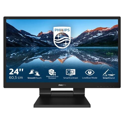 Philips 242B9T - Écran LED - 24" - écran tactile - 1920 x 1080 Full HD (1080p) @ 60 Hz - IPS - 250 cd/m² - 1000:1 - 5 ms - HDMI, DVI-D, VGA, DisplayPort - haut-parleurs - texture noire