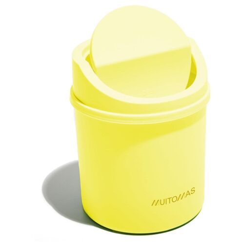 Muitomas DESKBINYL poubelle Rond Jaune