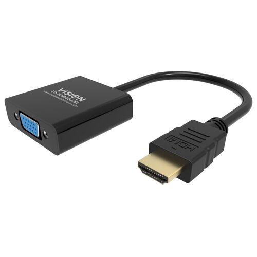 VISION Professional - Adaptateur vidéo - HDMI mâle pour HD-15 (VGA) femelle - 23 cm - noir - support 1080p