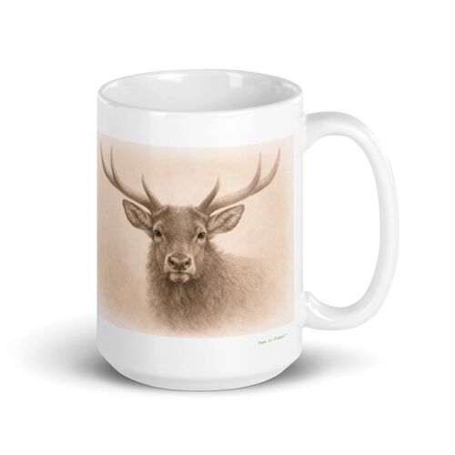 Mug Wapiti, Portrait En Graphite 425 Ml
