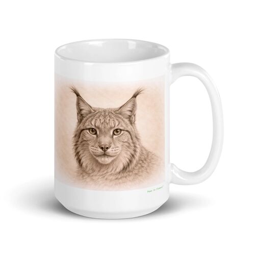 Mug Lynx, Portrait En Graphite 425 Ml