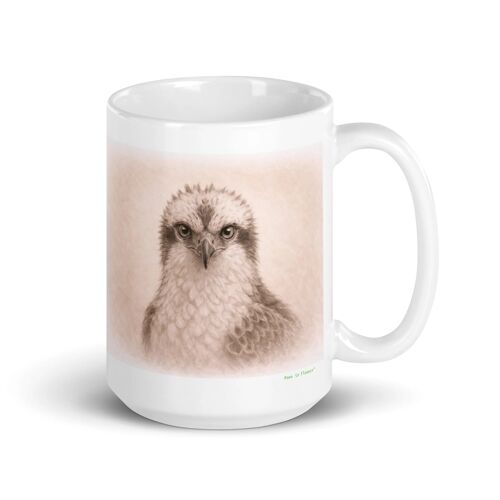 Mug Balbuzard Pêcheur, Portrait En Graphite 425 Ml