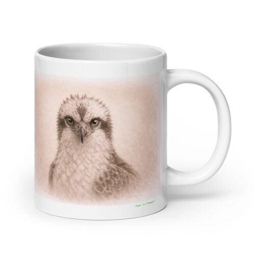 Mug Balbuzard Pêcheur, Portrait En Graphite 567 Ml